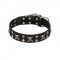 FDT Artisan 'Rock 'n' Roll Style' Leather Bullmastiff Collar with Skulls, Bones and Studs 1 1/2 inch (40 mm) wide