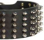 3 inch Spiked Leather Dog Collar for Bullmastiff