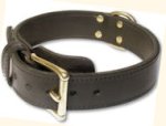 Tac-Black Leather Agitation Collars for Bullmastiff training