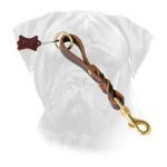 Braided Short Leather Bullmastiff Leash