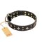 'A La Mode' FDT Artisan Handmade Black Leather Bullmastiff Collar