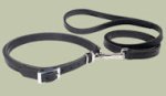 Leather Patent Dog Leash collar for Bullmastiff