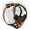 Bullmastiff Flames Painted Leather Dog Harness With Wide Chest Plate