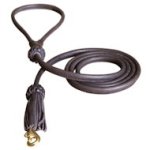 Leather Round Dog Leash 1/4 inch for Bullmastiff