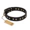 "Black Elegance" FDT Artisan Leather Bullmastiff Collar with Round Studs