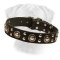 Unbelievable Leather Bullmastiff Collar "Silver Knights"