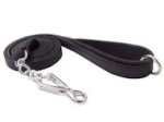 Canine Flat Leather Leash 3/4" 6FT quick release snap hook