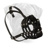Well Ventilated Walking Ware Cage Leather Muzzle for Bullmastiff