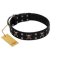"Black Jack" Stylish Handmade FDT Artisan Black Leather Bullmastiff Collar