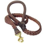 Slot Braided Leather Leash for BullMastiff