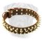 Leather Dog Collar with Nickel Studs and Brass Spikes for Bullmastiff