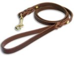 Custom Leather Dog Leash for Bullmastiff with brass hook