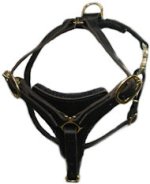 Tracking Leather Dog Harness for Bullmastiffs - Black Harness H3