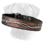 Gorgeous Hand-Painted High Quality Leather Collar for Bullmastiffs