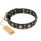 'Baroque Chic' FDT Artisan Studded Black Leather Bullmastiff Dog Collar