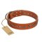 "Star Trek" FDT Artisan Tan Leather Bullmastiff Collar Decorated with Stars