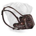Leather Bullmastiff Muzzle for Daily Walking and Obedient Training
