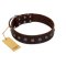 "Graceful Classic" Mod FDT Artisan Brown Leather Bullmastiff Collar