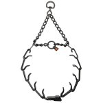 ULTRA-PLUS Black Stainless Steel Prong Collar with Center-Plate, Assembly Chain and ClicLock (2.25 mm x 16 inches) Herm Sprenger