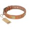 "The Middle Ages" FDT Artisan Handcrafted Tan Leather Bullmastiff Collar