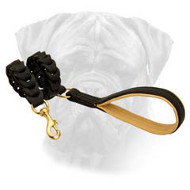 Creatively Designed Leather Leash with a Padded Handle for Bullmastiffs