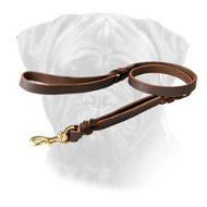 Leather Bullmastiff Leash With Additional Handle Leather Bullmastiff Leash With Additional Handle