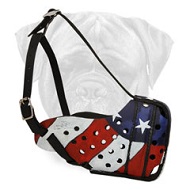 Strong Leather Bullmastiff Muzzle with Hand Painted American Flag