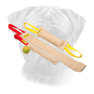 Jute Bite Tugs Set for Bullmastiff Puppy + Free Training Toy Jute Bite Tugs Set for Bullmastiff Puppy + Free Training Toy