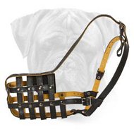 Top Quality Leather Bullmastiff Basket Muzzle for Everyday Use Top Quality Leather Bullmastiff Basket Muzzle for Everyday Use