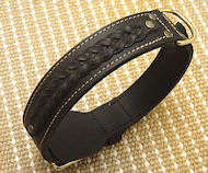 Fashion Flat Leather Dog Collar for Bullmastiff