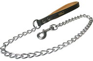 Quality dog leash with leather handle and Herm Sprenger chain and snap hook for Bullmastiff