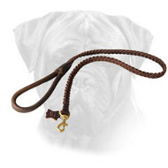 Braided Leather Bullmastiff Leash with Comfortable Handle Braided Leather Bullmastiff Leash with Comfortable Handle