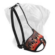 Flames Painted Leather Bullmastiff Muzzle Flames Painted Leather Bullmastiff Muzzle