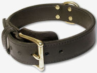 Leather Working Dog Collar for BULLMASTIFF - 2 ply leather collar