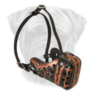 Magma Painted Trendy Leather Bullmastiff Muzzle Magma Painted Trendy Leather Bullmastiff Muzzle