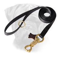 Police Bullmastiff Leash with Brass Plated Snap and Smart Lock Police Bullmastiff Leash with Brass Plated Snap and Smart Lock
