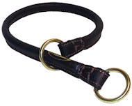 Special Tubular Leather Dog Collar in Black for Bullmastiff