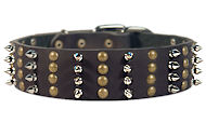 Bullmastiff Spike Studded Leather Studs collar 2 2/5 inch (60 mm) wide