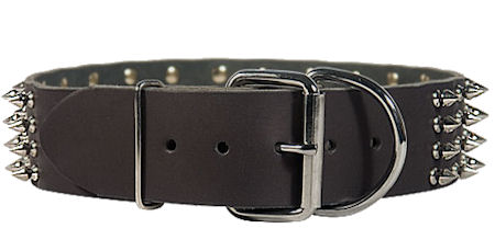 Bullmastiff Spike Studded Dog Collar/2 2/5 inch wide Leather Studs collar