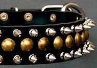 Studded Latigo Leather Dog Collar for Bullmastiff