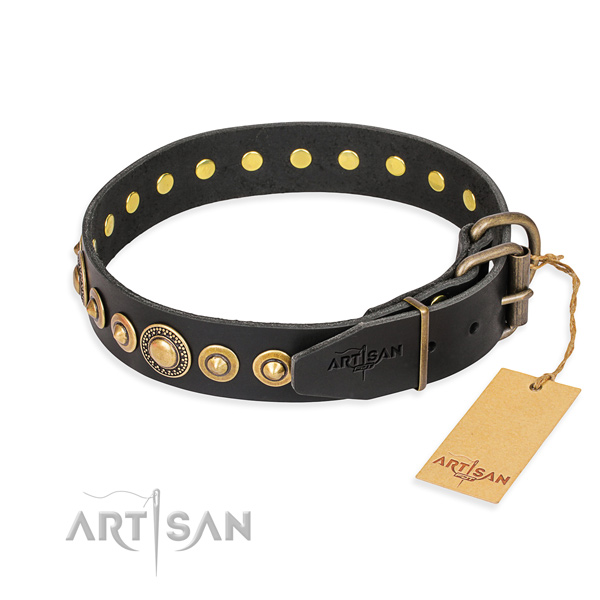 Soft leather collar crafted for your pet