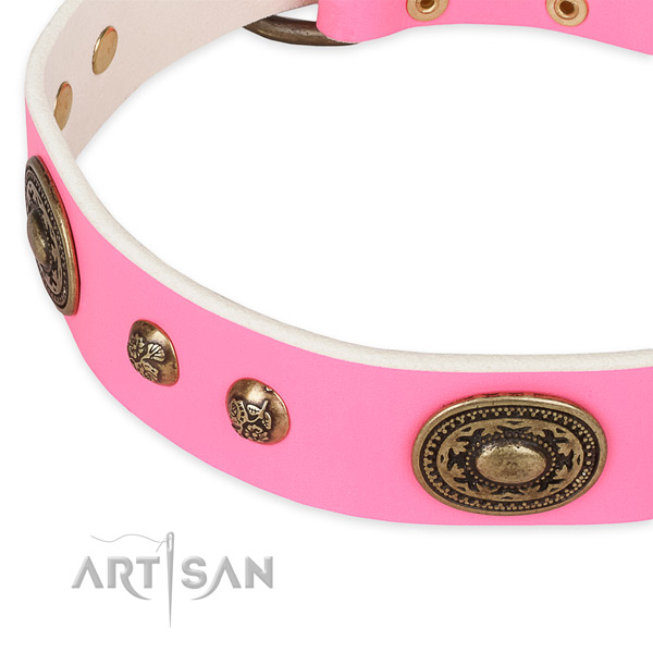 Best quality full grain natural leather collar for your handsome dog