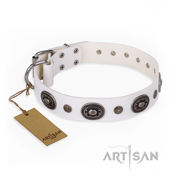 Soft to touch leather collar created for your pet