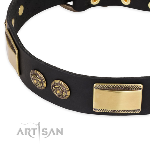 Stylish design full grain natural leather collar for your lovely doggie