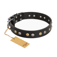 "Jewelry Peas" FDT Artisan Decorated Black Leather Bullmastiff Collar "Jewelry Peas" FDT Artisan Decorated Black Leather Bullmastiff Collar