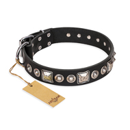 "Eternal Beauty and Style" FDT Artisan Adorned Black Leather Bullmastiff Collar "Eternal Beauty and Style" FDT Artisan Adorned Black Leather Bullmastiff Collar