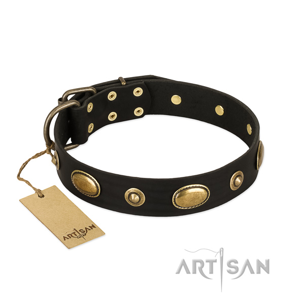 Fine quality full grain natural leather collar for your pet