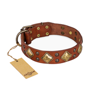 "Flight of Fancy" FDT Artisan Adorned Leather Bullmastiff Collar "Flight of Fancy" FDT Artisan Adorned Leather Bullmastiff Collar