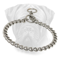 Bullmastiff Choke Collar Chrome Plated for Effective Training