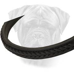 Choke Bullmastiff Collar Leather Braided Decor